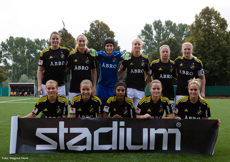 AIK:s startelva i matchen AIK - Östersunds DFF i Elitettan den 30 september 2017 på Skytteholms IP.